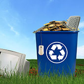 matériel électronique en recyclage
