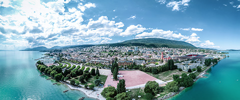 Vue aérienne de Neuchâtel